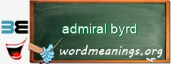 WordMeaning blackboard for admiral byrd